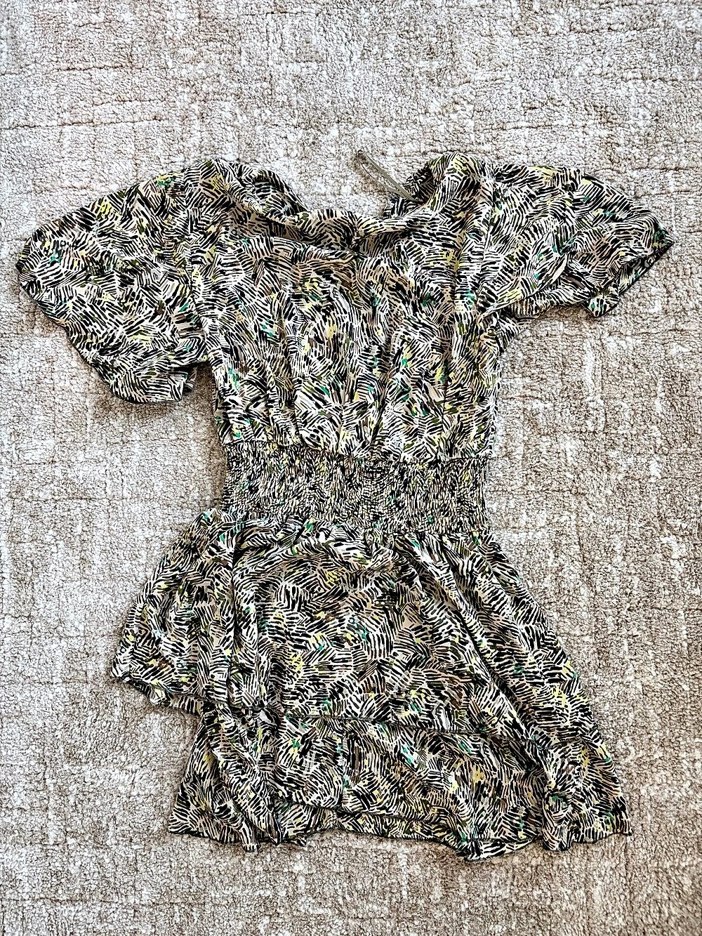 Zara Abstract Print Mini Dress Size small